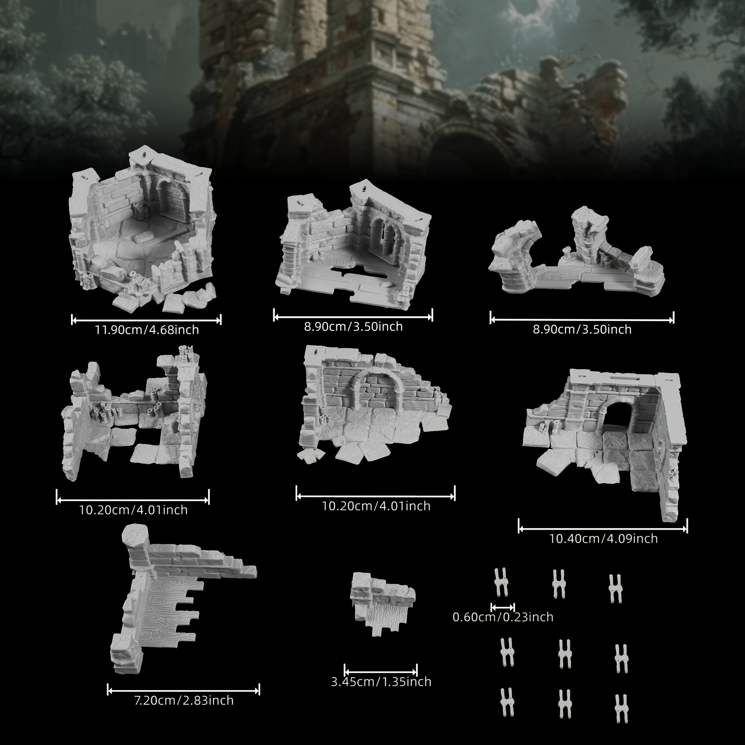 Ruined Noble House and Tower Terrain